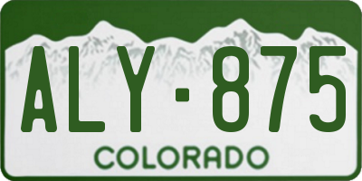 CO license plate ALY875