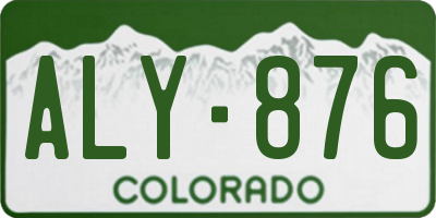 CO license plate ALY876