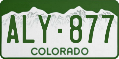 CO license plate ALY877