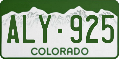 CO license plate ALY925