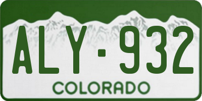 CO license plate ALY932