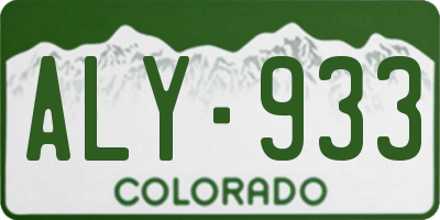 CO license plate ALY933