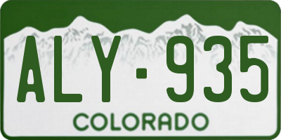 CO license plate ALY935