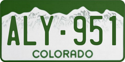 CO license plate ALY951