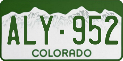 CO license plate ALY952