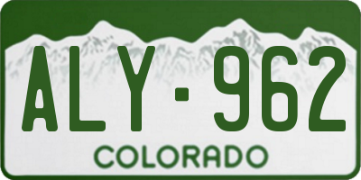 CO license plate ALY962