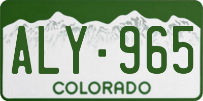 CO license plate ALY965