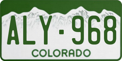 CO license plate ALY968