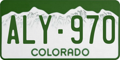CO license plate ALY970