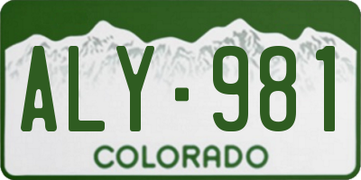 CO license plate ALY981