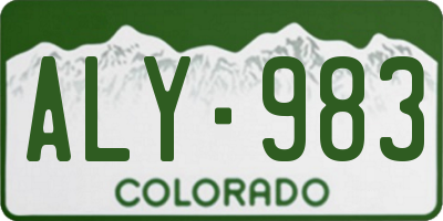 CO license plate ALY983