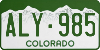 CO license plate ALY985