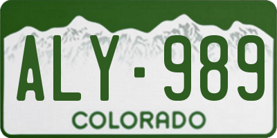 CO license plate ALY989