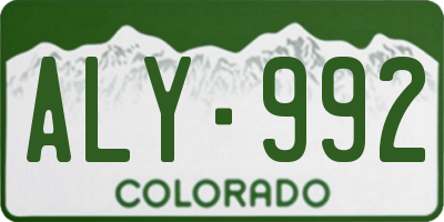 CO license plate ALY992