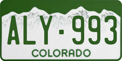 CO license plate ALY993