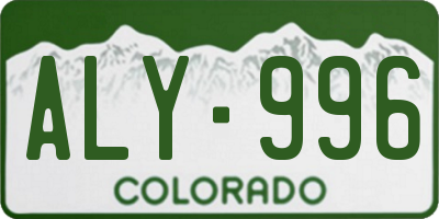 CO license plate ALY996