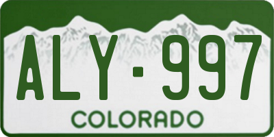 CO license plate ALY997