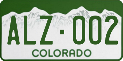 CO license plate ALZ002