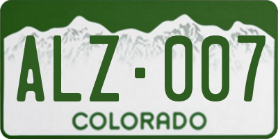 CO license plate ALZ007