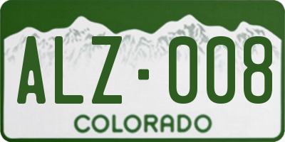 CO license plate ALZ008