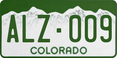 CO license plate ALZ009
