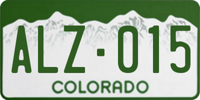 CO license plate ALZ015