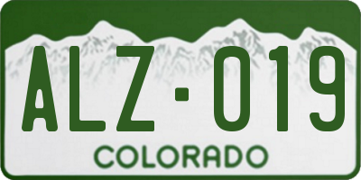 CO license plate ALZ019
