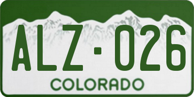 CO license plate ALZ026
