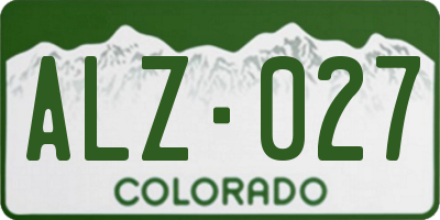 CO license plate ALZ027