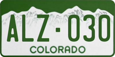 CO license plate ALZ030