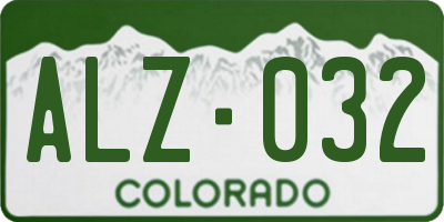 CO license plate ALZ032