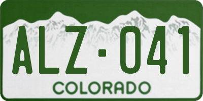 CO license plate ALZ041