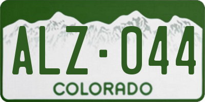 CO license plate ALZ044