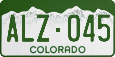 CO license plate ALZ045