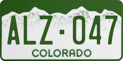 CO license plate ALZ047