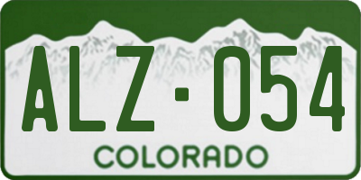 CO license plate ALZ054
