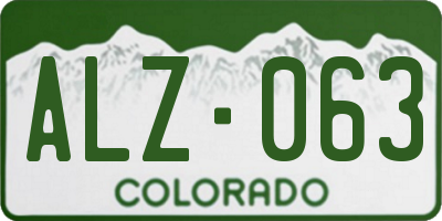 CO license plate ALZ063