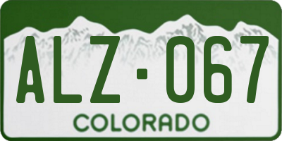 CO license plate ALZ067