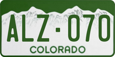 CO license plate ALZ070