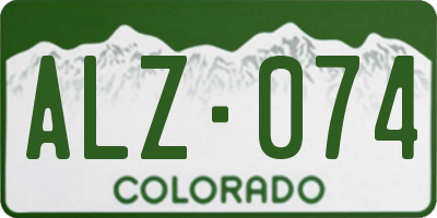CO license plate ALZ074