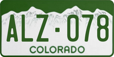 CO license plate ALZ078