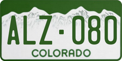 CO license plate ALZ080