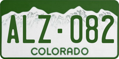 CO license plate ALZ082