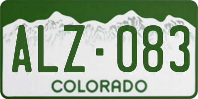 CO license plate ALZ083
