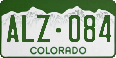 CO license plate ALZ084