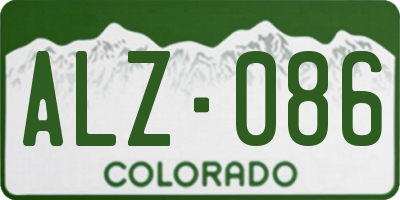 CO license plate ALZ086