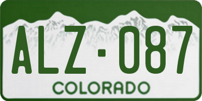 CO license plate ALZ087