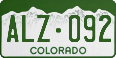 CO license plate ALZ092