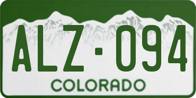 CO license plate ALZ094