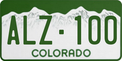 CO license plate ALZ100